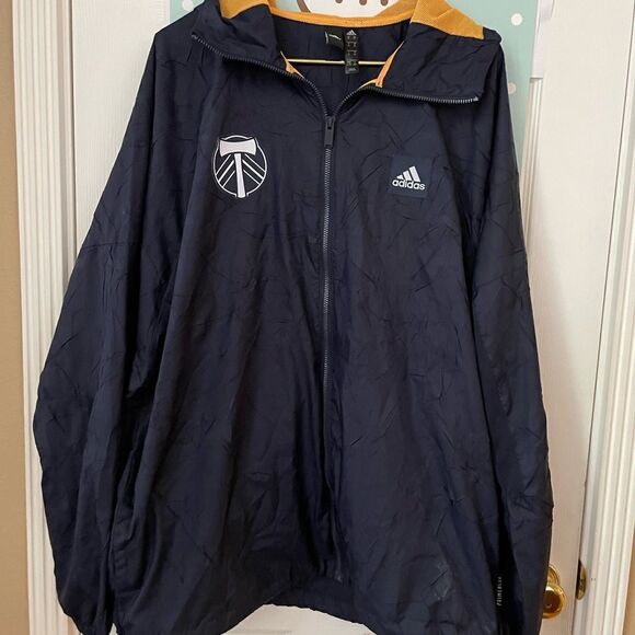 Adidas Timbers Navy and Yellow Windbreaker XL - Picture 2 of 12